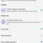 Messaging on Pebble Time - Awear General Settings